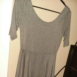 Gray w BLACK  Polka dot Dress